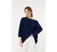 Liquorish Women's Navy Off-Shoulder Relaxed Knit Jumper Liquorish Navy One Size
