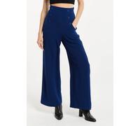 Liquorish Women's Navy Wide Leg Trousers | Size: 8 Liquorish Navy 8