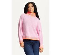 Liquorish Neon Trim Wool Blend Jumper - Light Pink Light Pink One Size