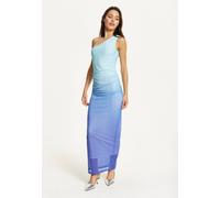 Liquorish Ombre Blue One Shoulder Maxi Dress Blue