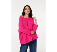 Liquorish Women's Pink Off-Shoulder Relaxed Knit Jumper Liquorish Pink One Size