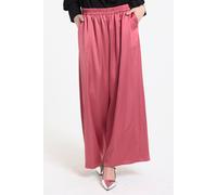 Liquorish Pink Satin Wide Leg Trousers Pink One Size