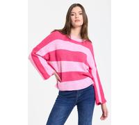 Liquorish Women's Pink Stripe Wool Blend Jumper Liquorish Pink One Size