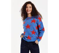 Liquorish Women's Red Star Jumper In Blue | Size: Small Liquorish Blue S