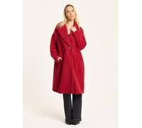Liquorish Red Wool Blend Double Breasted Coat Red One Size