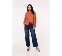 Liquorish Rust Lace Detail Shirt In Brown Brown