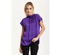 Liquorish Satin Purple Tie Back Blouse Purple