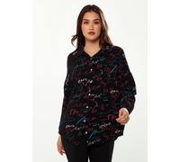 Liquorish Shirt With Multicolour Signature Pattern In Black Black