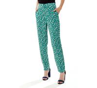 Liquorish Women's Stroke Print Trousers in Green | Size: 8 Liquorish Green 8