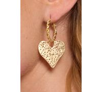 Liquorish Women's Textured Gold Heart Drop Earrings Liquorish Gold One Size