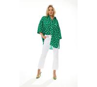 Liquorish White Heart Print Shirt In Green Green 10