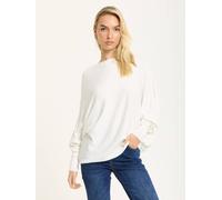 Liquorish White Wool Blend Batwing Knit Jumper White