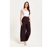 Liquorish Women's Wine Wide Leg Trousers | Size: 10 Liquorish Multicolor 10