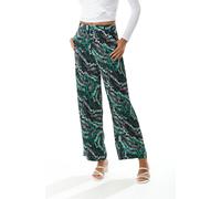 Liquorish Women's Abstract Print Trousers in Black | Size: 8 Liquorish Black 8