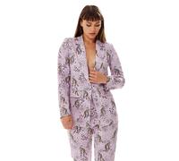 Liquorish Women's Animal Print Blazer in Lilac in Purple | Size: 10 Liquorish Purple 10