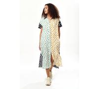 Liquorish Women's Animal Print Oversized Shirt Dress With Black Collar | Size: 8 Liquorish Multicolor 8