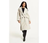 Liquorish Women's Beige Double Breasted Coat | Size: 10 Liquorish Beige 10