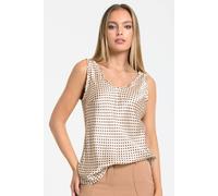 Liquorish Women's Beige Polka Dot Satin Tank Top Liquorish Beige One Size