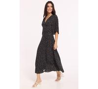 Liquorish Women's Black Polka Dot Wrap Maxi Dress | Size: 16 Liquorish Black 16