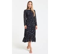 Liquorish Women's Black Star Print Midi Dress | Size: 8 Liquorish Black 8