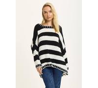 Liquorish Women's Black White Stripe Wool Blend Jumper Liquorish Multicolor One Size