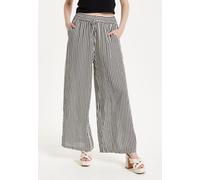 Liquorish Women's Black & White Striped Wide Leg Trousers Liquorish Multicolor One Size