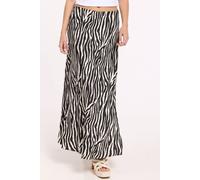 Liquorish Women's Black Zebra Print Satin Maxi Skirt Liquorish Multicolor One Size