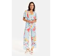 Liquorish Women's Blue Floral Print Jumpsuit With Wide Legs | Size: 12 Liquorish Multicolor 12