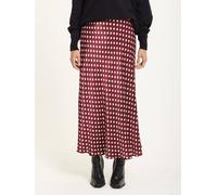 Liquorish Women's Burgundy Polka Dot Satin Midi Skirt Liquorish Burgundy One Size