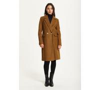 Liquorish Women's Camel Wool Blend Double Breasted Coat | Size: 12 Liquorish Camel 12