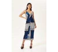Liquorish Women's Cami Midi Dress in Blue Animal Print | Size: 12 Liquorish Blue 12