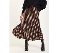 Liquorish Women's Chocolate Polka Dot Satin Midi Skirt in Brown Liquorish Brown One Size