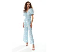 Liquorish Women's Cloud Print Jumpsuit in Blue | Size: 16 Liquorish Blue 16