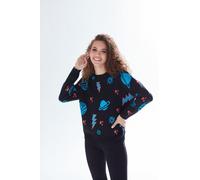 Liquorish Women's Cosmic Pattern Jumper in Black | Size: Small Liquorish Black S