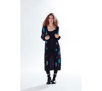 Liquorish Women's Cosmic Pattern Open Front Cardigan In Black, Turquoise & Orange in Black | Size: Large Liquorish Black L