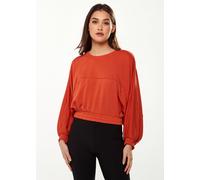 Liquorish Women's Cropped Sweatshirt in Dark Orange | Size: Large Liquorish Orange L