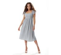 Liquorish Women's Cut out back Midi Dress in Blue & Cream Gingham | Size: 14 Liquorish Blue 14