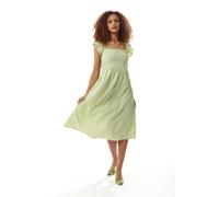 Liquorish Women's Cut out back Midi Dress in Green Gingham | Size: 12 Liquorish Green 12