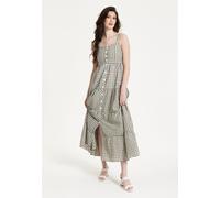 Liquorish Women's Gingham Tiered Maxi Chekered Dress in Green | Size: Small Liquorish Green S