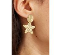 Liquorish Women's Gold Hammered Star Drop Earrings Liquorish Gold One Size
