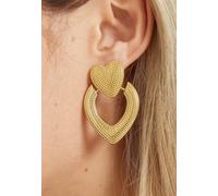 Liquorish Women's Gold Heart Statement Drop Earrings Liquorish Gold One Size