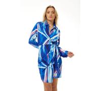 Liquorish Women's Graphic Print Mini Wrap Dress in Blue | Size: 10 Liquorish Blue 10