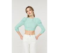Liquorish Women's Green Gingham Open Back Tie Crop Top | Size: Medium Liquorish Green M