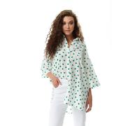 Liquorish Women's Green Heart Print Shirt in White | Size: 10 Liquorish Multicolor 10