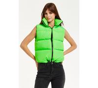 Liquorish Women's Green Puffer Vest with Drawstring Hem Liquorish Green One Size