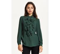 Liquorish Women's Green Ruffle Front Blouse | Size: 18 Liquorish Green 18