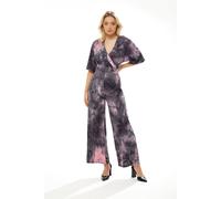 Liquorish Women's Jumpsuit In Grey & Pink Tie Dye | Size: 14 Liquorish Pink 14