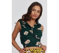 Liquorish Women's Leopard & Floral PrintShirt Tie Front | Size: 16 Liquorish Multicolor 16