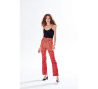 Liquorish Women's Leopard Print Ombre Suit Trousers In Red, Orange & Black | Size: 16 Liquorish Multicolor 16