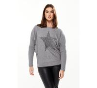 Liquorish Women's Light Grey Jumper With Sparkly Zebra Star | Size: Large Liquorish Grey L